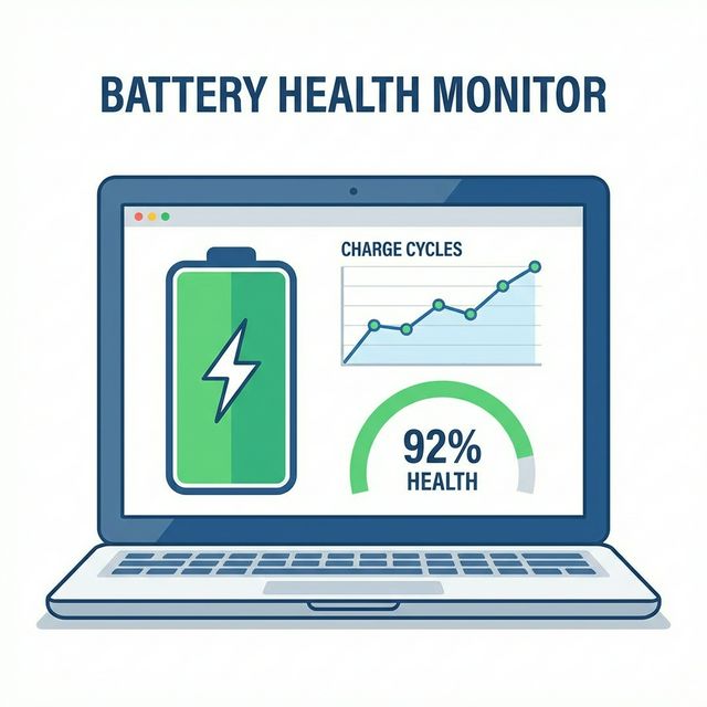 Battery life monitoring for business laptop all-day productivity